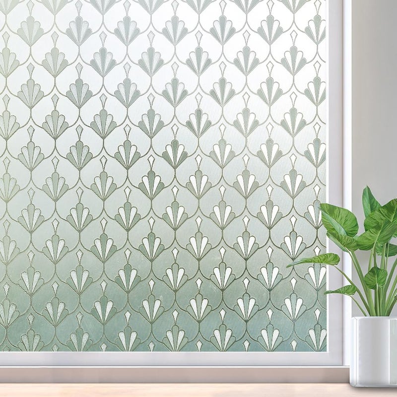 rabbitgoo Privacy Window Film Non Adhesive Frosted Glass Sun Blocking Self Static Cling Decorative for Home Kitchen Living Room, Removable and Reusable, 35.4 x 78.7 inches - Image 1